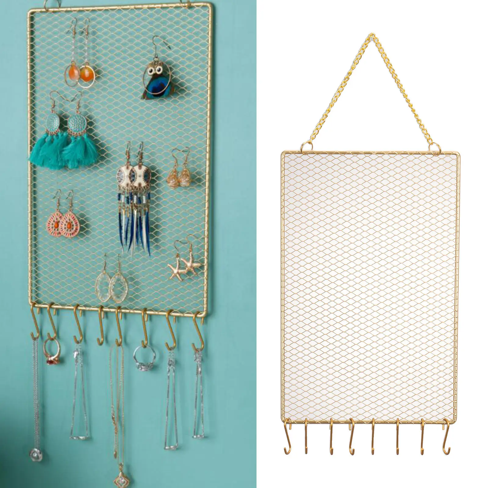 Yuxitia Double Row Jewelry Stand - Tangle-Free Display With Wooden Tray For Earrings, Necklaces & Bracelets - View #8