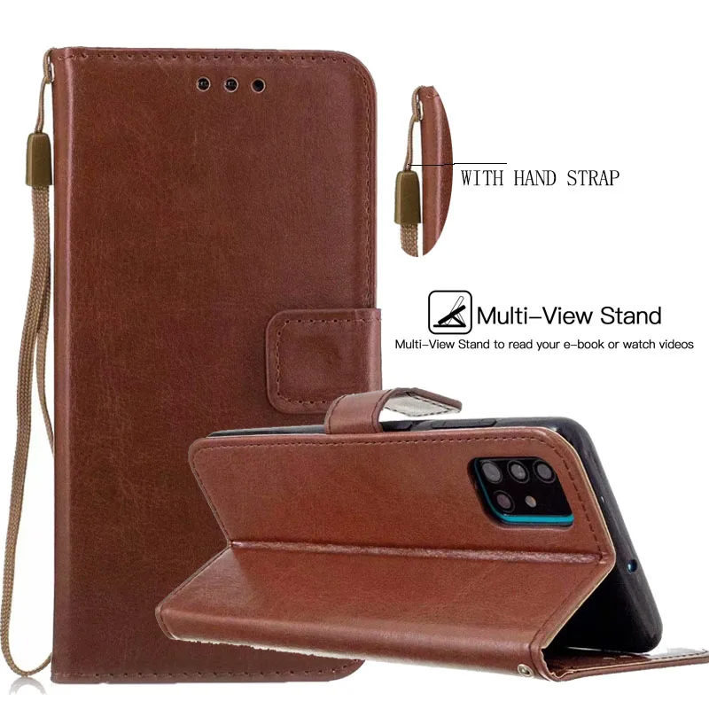 Luxury PU Leather Flip Wallet Phone Case Cover on for Samsung A31 M21 M51 Note 20 Pro A11 S20FE A91 S10 Lite 2020 M31S Cards Bag (3)