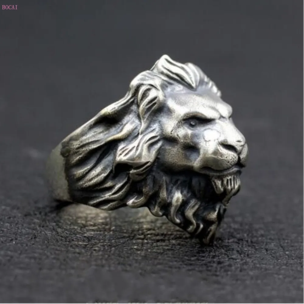 Leo Lion King кольцо 925 чистого серебра тайский серебряный личность Для Мужчин's кольца "Защитник" для Для мужчин