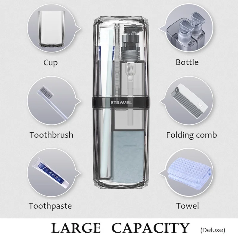 

Portable Travel Wash Cup Toiletries Toothbrush Towel Partition Storage Box Outdoor Bathroom Accessories
