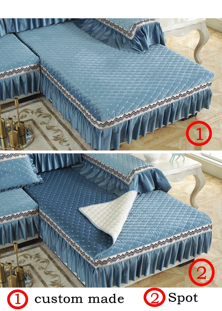 Plush sofa cushion winter padded cushion sofa cover all-inclusive universal cover full cover custom