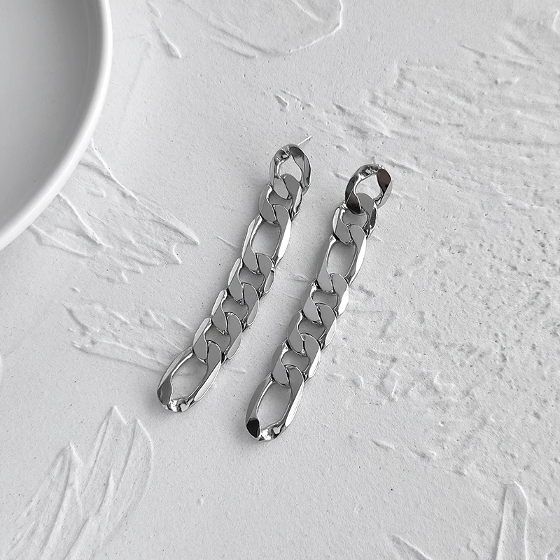 Peri'sBox 12mm*84mm Chunky Chain Earrings Long Figaro Link Dangle Earrings for Women Statement Gold Brass Earrings 2020 Jewelry - Image 5