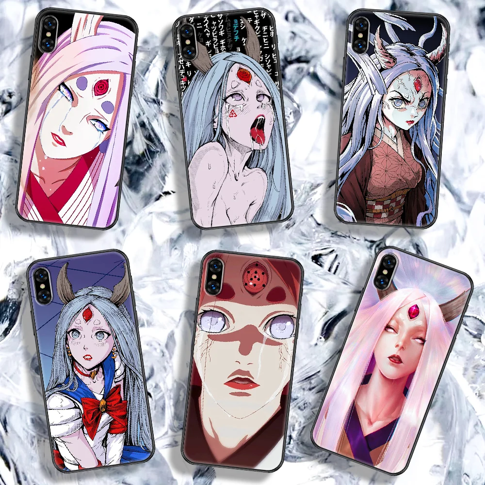 Чехол для телефона Ahegao INS ootuuki-Kaguya iPhone 13 Pro Max 12 Mini 11 SE 2020 6 6S 7 8 Plus XS X XR черный красивый