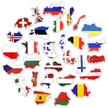 50pcs National Flags Stickers Countries Map Travel Sticker to DIY Computer Laptop Skin Vinyl Sticker for MacBook Pro Air 11