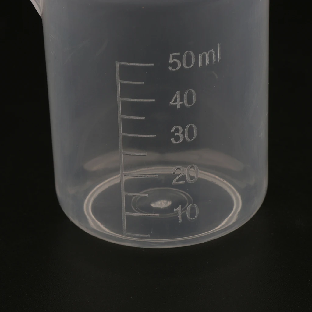 20 Pcs 50ml Reusable Plastic Measuring Cups Lab Graduated Beakers Measuring Jugs, Premium, Durable