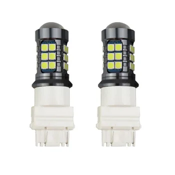 

2Pcs Car Led Bulb Turn Signal 3030 27Smd T20 Reversing Light Decoding Brake Light Car Spare Bulb Light Tail Light Black And Whit