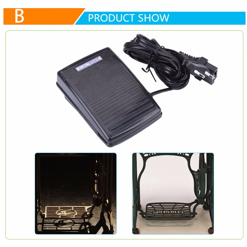 200-240V Foot Control Pedal Home Sewing Machine Foot Control Pedal With Power Cord Sewing Machine Part Sewing Tools EU Plug