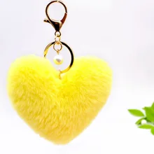 Жемчужная форма персикового сердечка пушистый шар Рекс пушистый кролик шар брелок кулон подарок