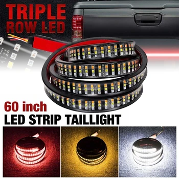 

1pc 60" 6 Function Truck Tailgate Flexible LED Strip Light Bar Triple Row With Reverse Brake Turn Signal For Pickup SUV Auto