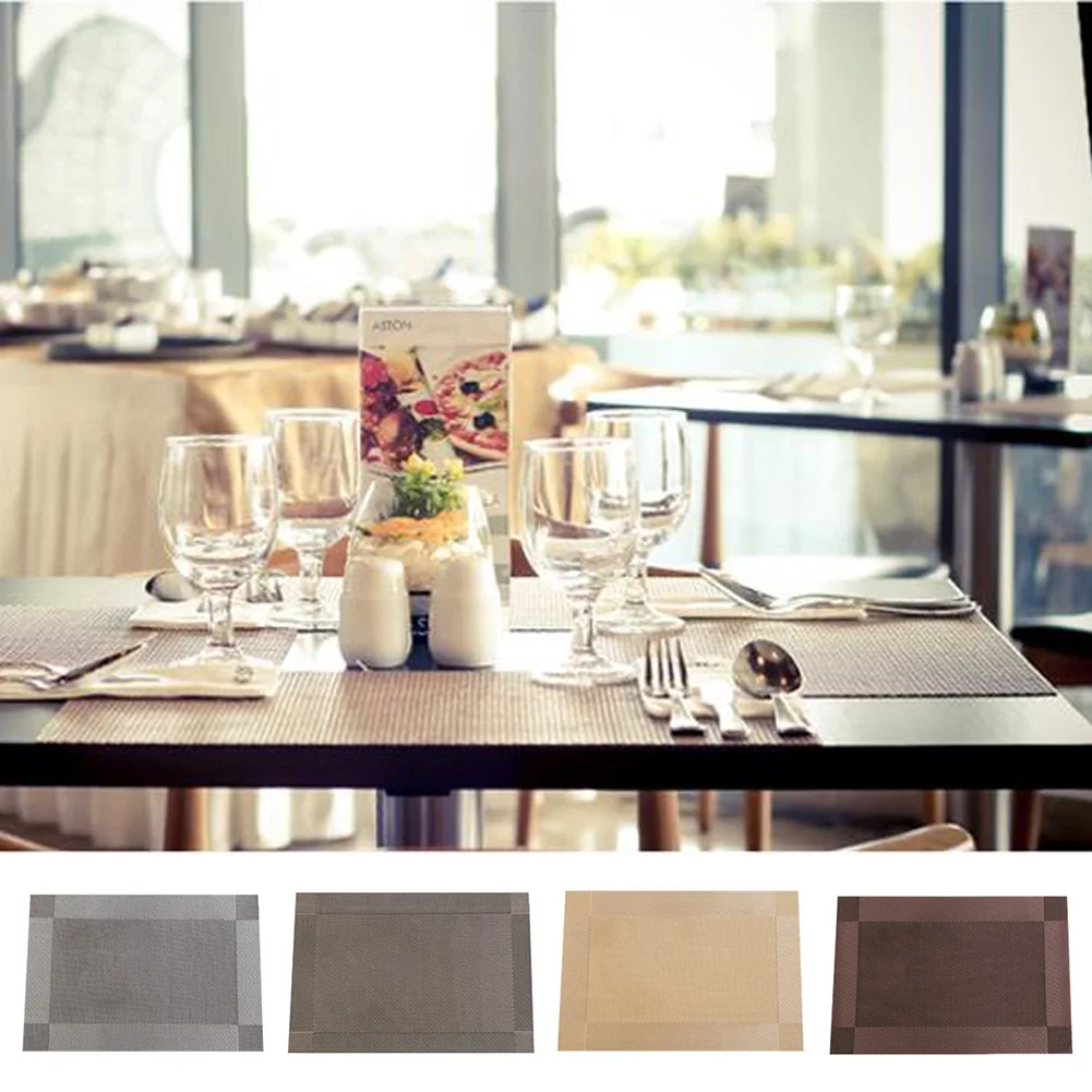 Столовые приборы Настольный коврик из ПВХ квадратный нескользящий моющийся