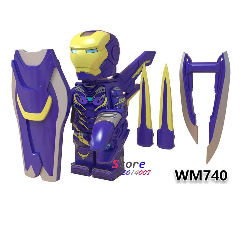 WM740 50 шт. Мстители эндгейм Железный человек Капитан Америка, Железный человек Тор перец hawkeye Thanos MK85 ОСА строительный блок для детей игрушки - Цвет: WM740
