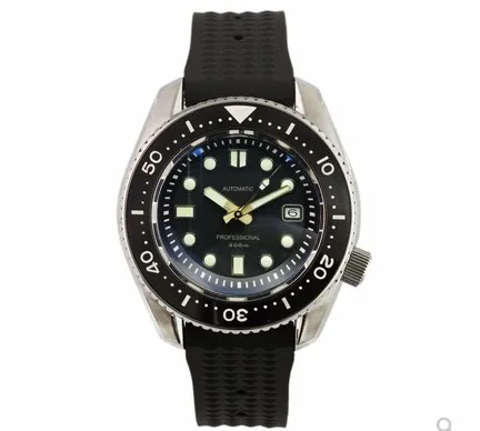 Black Bezel R Band Без логотипа, нержавеющая сталь, ремешок 44 мм, черный циферблат, керамический ободок, сапфировое стекло, 300 м, водонепроницаемые, нержавеющая сталь, NH35, автоматические часы - Цвет: Black Bezel R Band