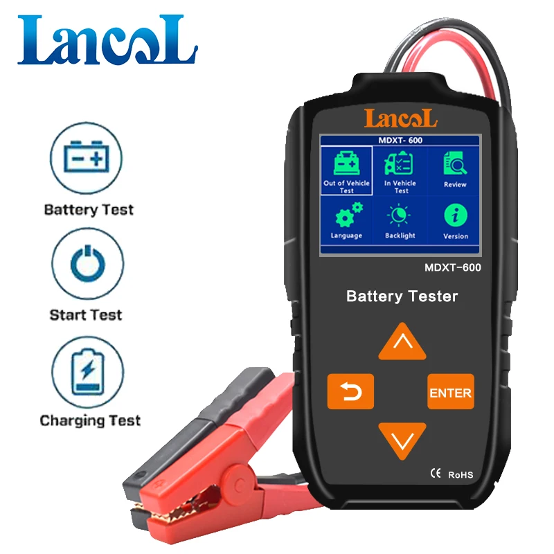 Lancol MDXT600 12V автомобильный тестер батареи TFT ЖК экран 40 2000 CCA генератор цифровой