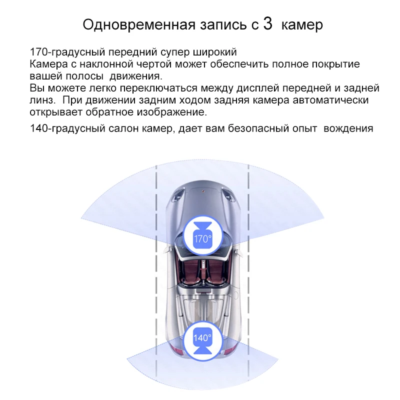 XPX P9 Автомобильный видеорегистратор Камера заднего вида Full HD 4 дюймов OLED три камеры g-сенсор салон камера Ночная запись Автомобильная камера видеорегистратор