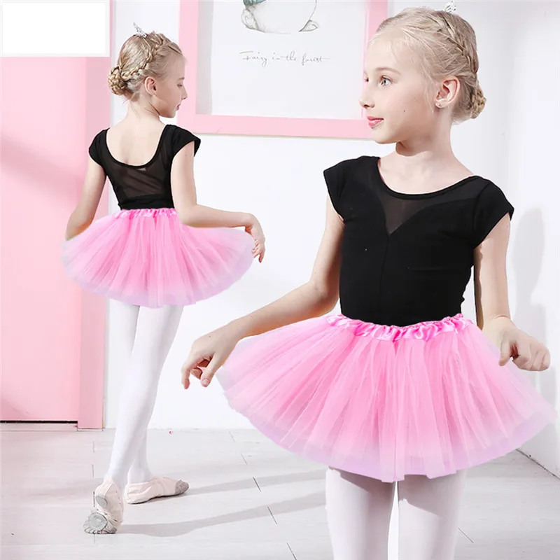 2-8 Years Girls Skirts Ballet tutu Polyester 5 Color Black Pink Red Purple White Dancewear Lace Mini Tutu Skirt New D30