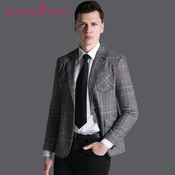 

Men Fashion Blazers Plaid Formal Suit Jacket Spring Autumn Pockets Slim Fit Casual Vintage Blazer Outwear Men vetement homme