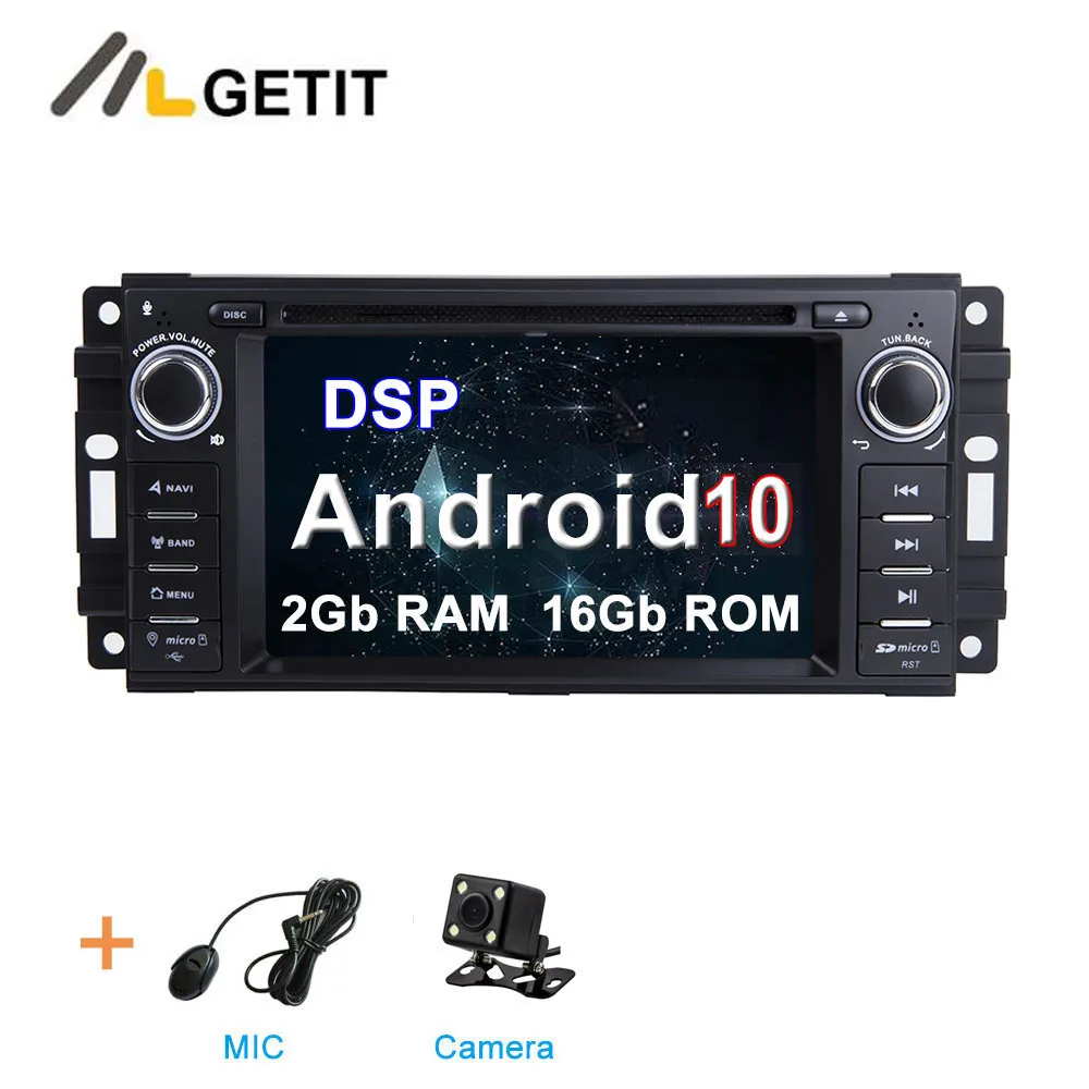 DSP Android 10 Автомобильный DVD Радио стерео плеер gps для JEEP Wrangler Компас Патриот Grand Cherokee Commander Dodge - Цвет: CARPLAY MIC CAMERA