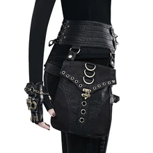 

Vintage Steampunk PU Leather Steam Punk Retro Fanny Pack Rock Gothic Cosplay Waist Bags Packs Victorian Cool Gift Women Leg Bag