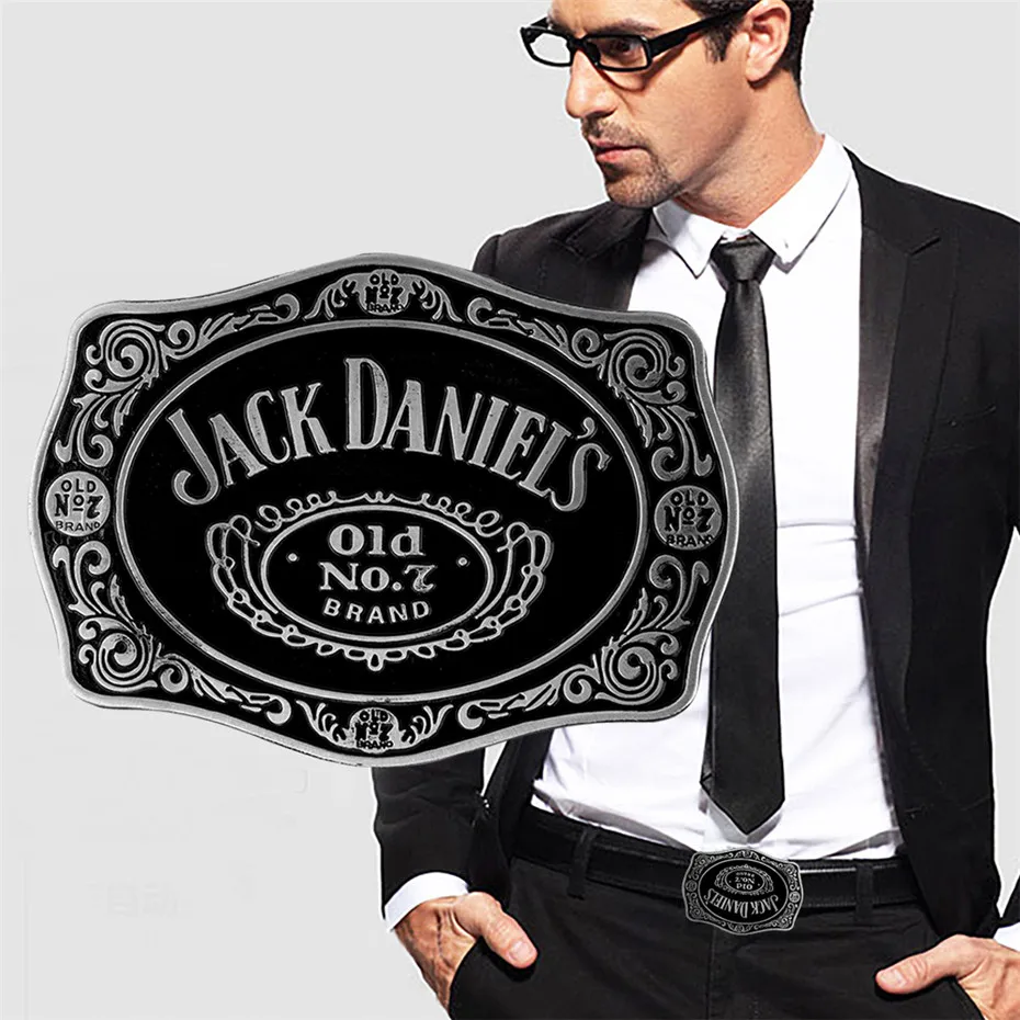 Мужской ремень в стиле панк Jack Daniels с пряжками, пряжка из цинкового сплава, модная мужская пряжка с Т-образным ремешком для ремней 4 см