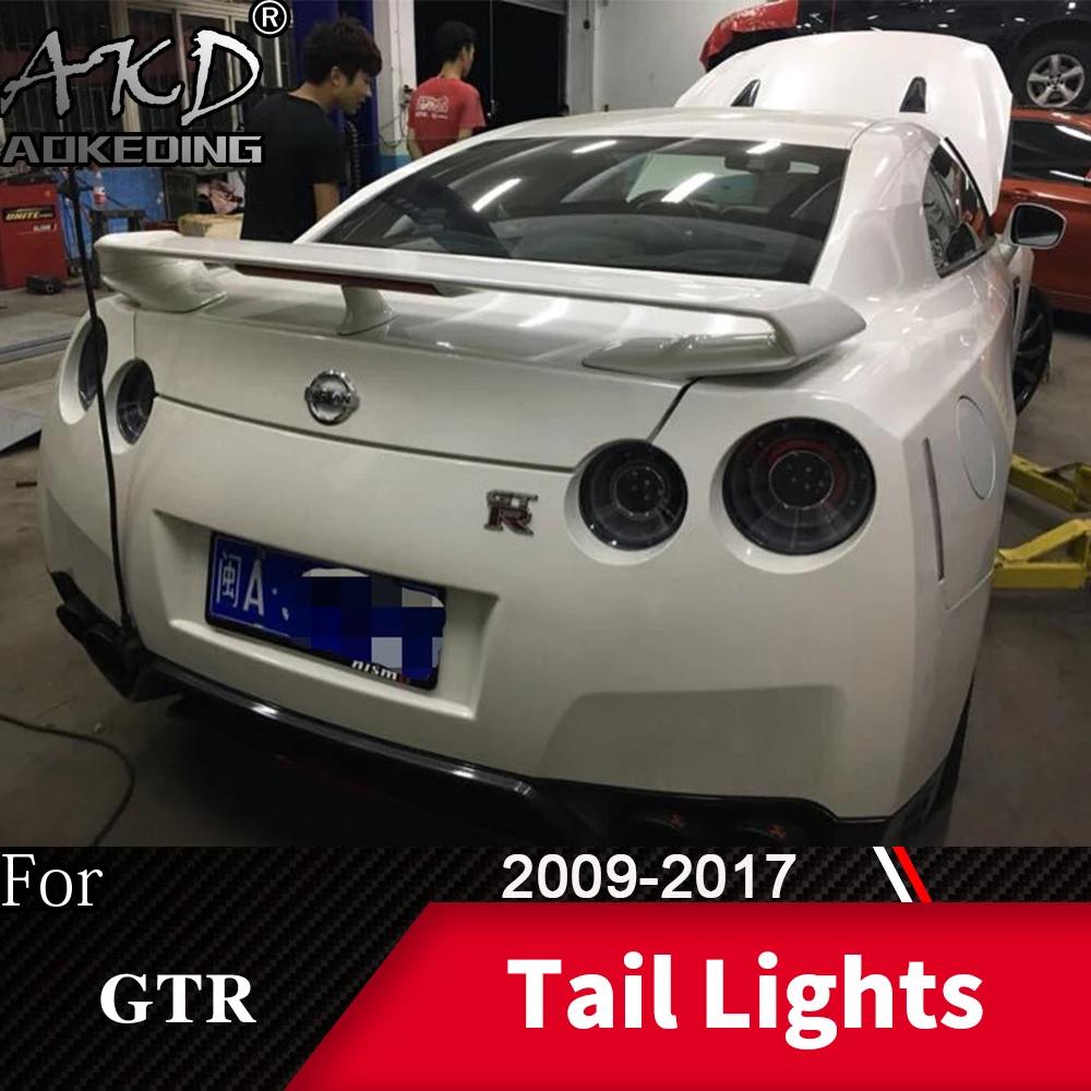 Задний фонарь для автомобиля Nissan GT-R 2009- GTR светодиодный задние фары, противотуманные фары Габаритные огни DRL Тюнинг автомобилей, автомобильные аксессуары
