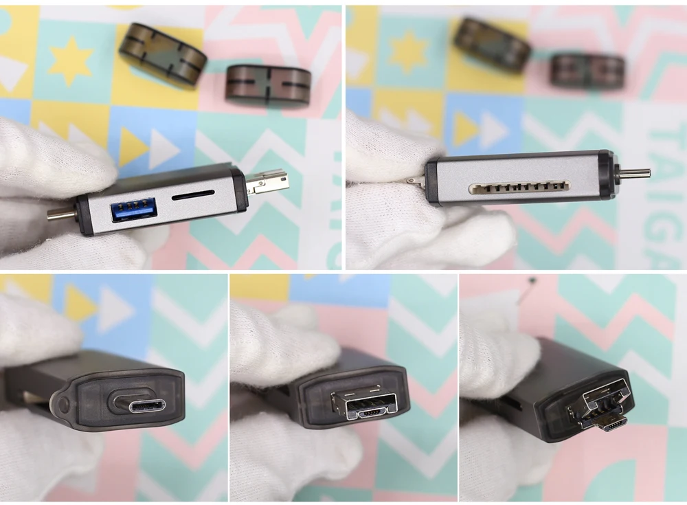 Usb-концентратор Pingle 3 в 1 с кардридером USB2.0 type-C Micro USB HUB OTG для мобильного телефона и ПК