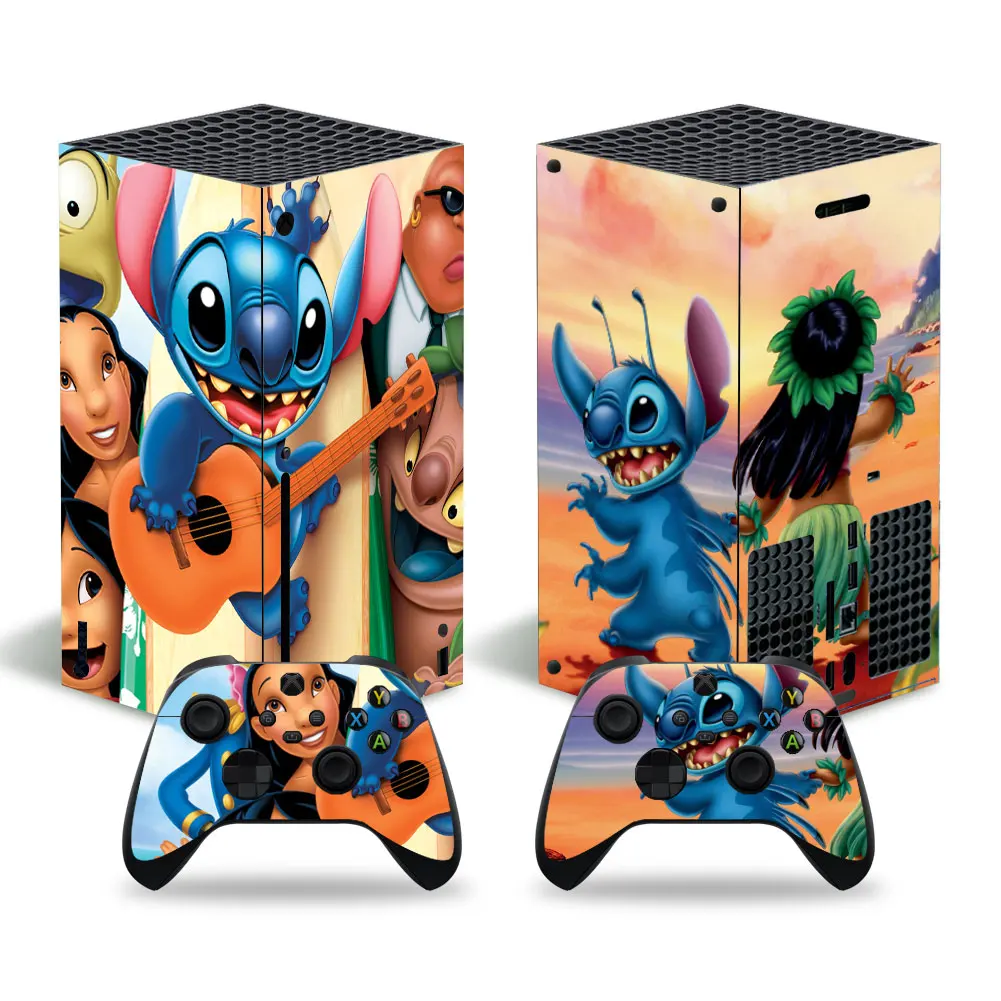 Disney Stitch Iron Man Skin Sticker Decal Cover for Xbox Series X Console and 2 Controllers Xbox Series X Skin Sticker Vinyl 