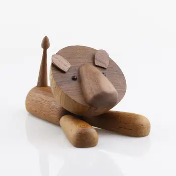 

Wooden Lion Model Gifts & Toys Home Decor Animal Figurines For Shelf/Showcase Decor Window Display Wood Handy Crafts Nice Design