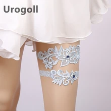Модные женские подвязки с вышитыми цветами сексуальные подвязки для бедра с бантом на ноги кольцо для невесты Свадебная вечеринка синий горный хрусталь Девичья подвязка