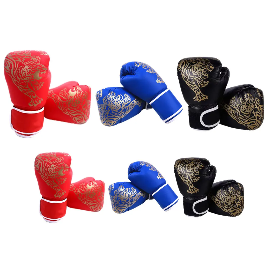 Kids Children Boxing Gloves Professional Flame Mesh Breathable PU