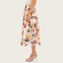 Богемные стильные праздничные летние юбки женские платье с открытыми плечами большой размер женские юбки с принтом