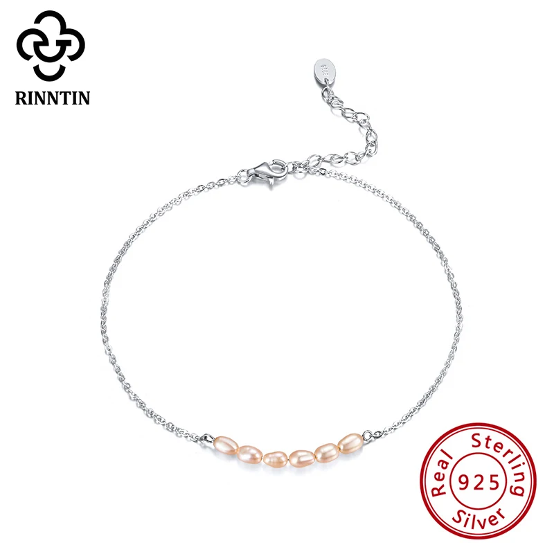 Rinntin 925 Sterling Silver Anklet Round Shape Design Pink White Fresh Water Pearl For Grils Daliy Dating Wedding TSA02 Rinntin 925 Sterling Silver Anklet Round Shape Design Pink White Fresh Water Pearl For Grils Daliy Dating Wedding TSA02
