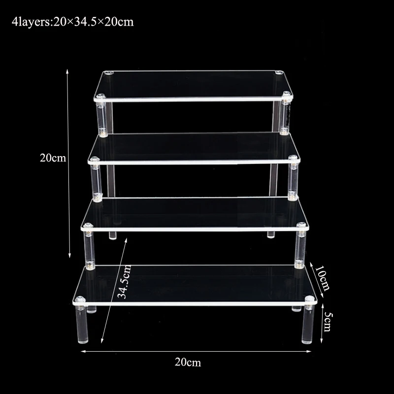 Widen10cm Acrylic Storage Jewellery Display Model Stud Makeup Figure Doll Stand Decoration Put Doll Hand Handle Trapezoidal