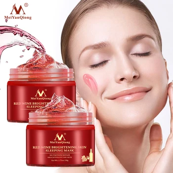 

5-10Pcs Red Wine Essence Sleeping Facial Mask Whitening Nourishing Mask Moisturizing Nutrition repair Brighten up the skin Gel