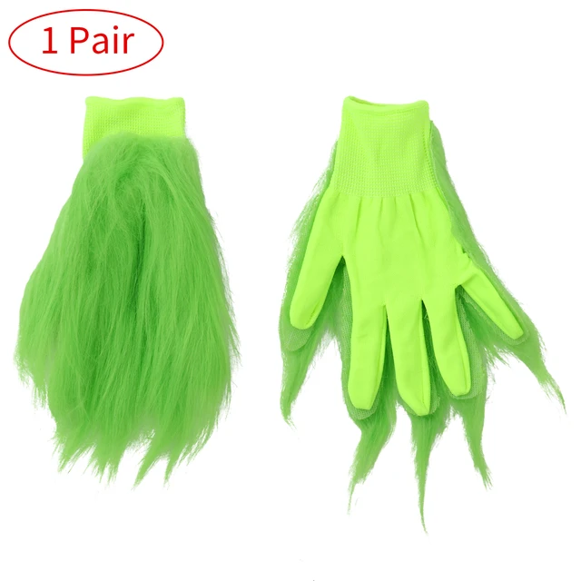 Guantes verdes para disfraz de felpa divertidos y suaves guantes verdes  para cosplay poliéster atractivos cómodos para fiesta de Navidad ANGGREK  Otros