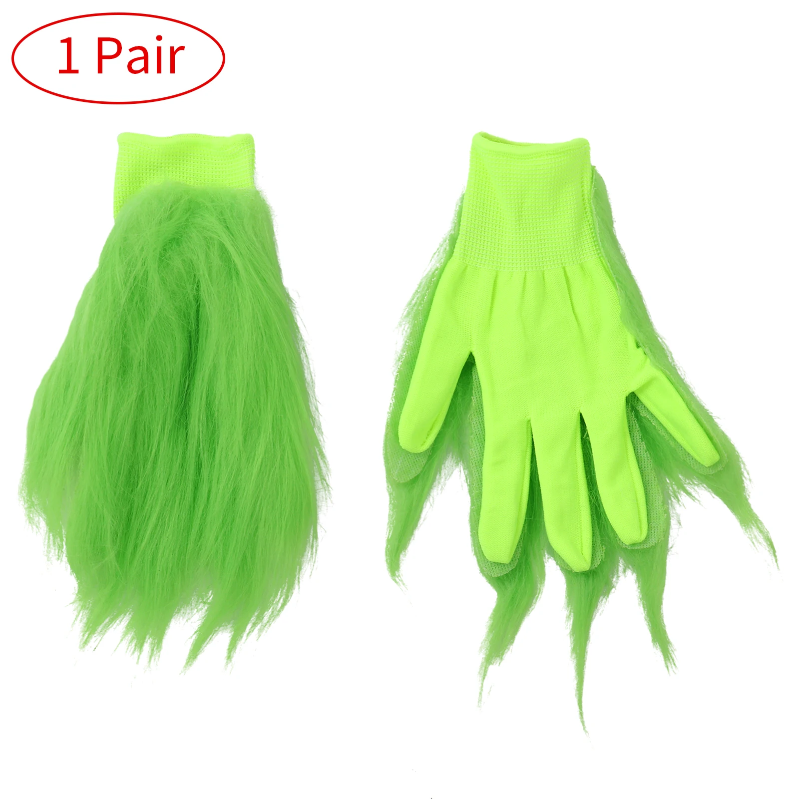 Grinch verde Guantes de peluche cosplay disfraz adultos niños mitones  navideños accesorios suministros