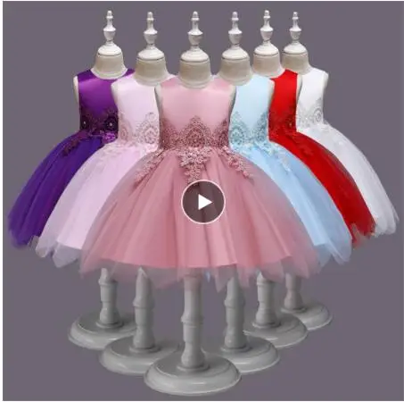 

Summer New Baby Girl Dress Newborn Dress For Girl Knee Length Infant First Birthday Girls Party Dres