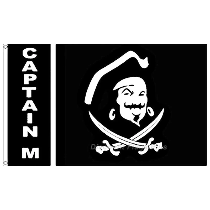 

Captain M Pirate FLAG 3x5 FT banner 100D 150X90CM Polyester brass grommets custom flag