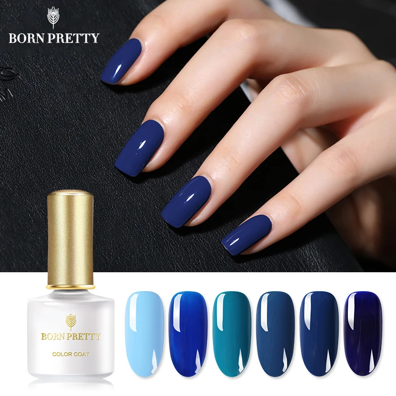 Гель лак BORN PRETTY для ногтей 6 мл серый и синий цвета УФ светодиодный