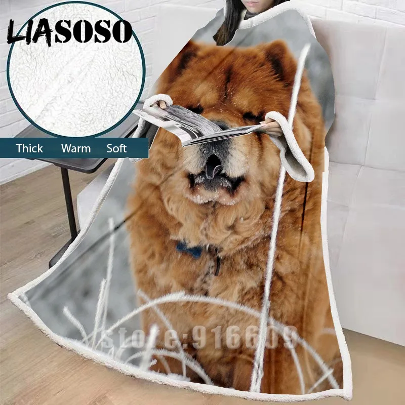 LIASOSO зимнее «ленивое» одеяло с 3D принтом в виде собаки, одеяло с рукавами, семейное одеяло, мягкое теплое одеяло, покрывало, одеяло, накидка - Цвет: 15