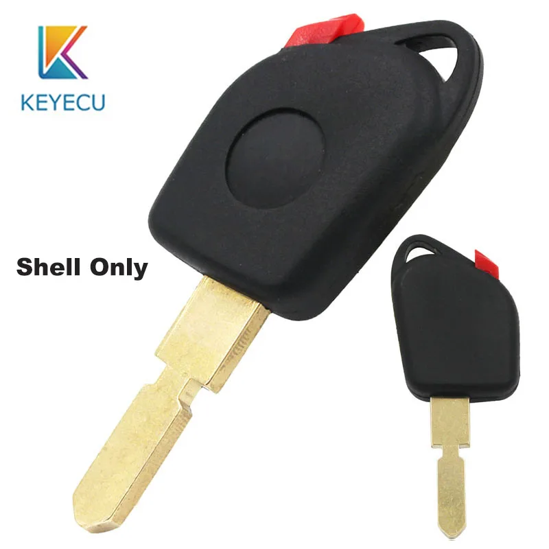 

KEYECU for Peugeot 406 Replacement Transponder Key Shell Case Blank Fob 1 Button With Uncut Blade