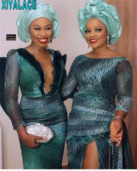 

Nigerian Lace Fabrics African Lace Fabric 2020 High Quality Lace with Sequin, Green French Lace Fabric for Dress Net lace 3263b