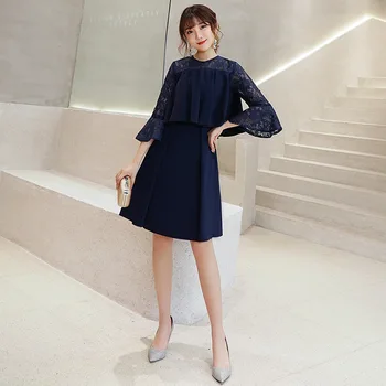 

BGW 31712ht Round Neck A Line Homecoming Dresses Three Quarter Lace Sleeves Tiered 202 Girl Party Gown Robes