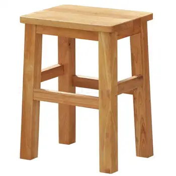 

Solid Wood Square Stool Household Bench Student Adult Square Stool Dining Table Stool Thickened Small Wooden Stool Low Stool Log