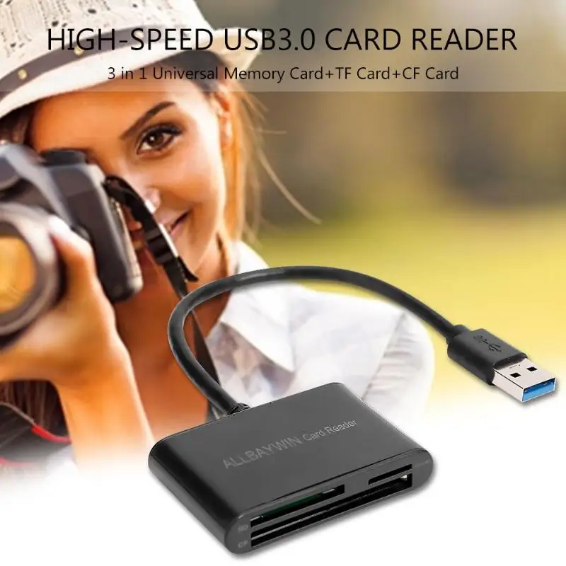 3 в 1 универсальная карта памяти+ TF карта+ CF карта высокоскоростной USB3.0 кардридер встроенный протектор стабильности напряжения 5 Гбит/с скорость s