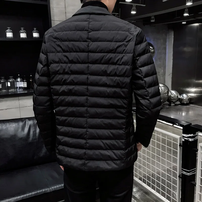 Autumn And Winter New Style Suit Collar MEN'S Coat Casual Thin down Jacket Men's Handsome Embroidered Tops Men's