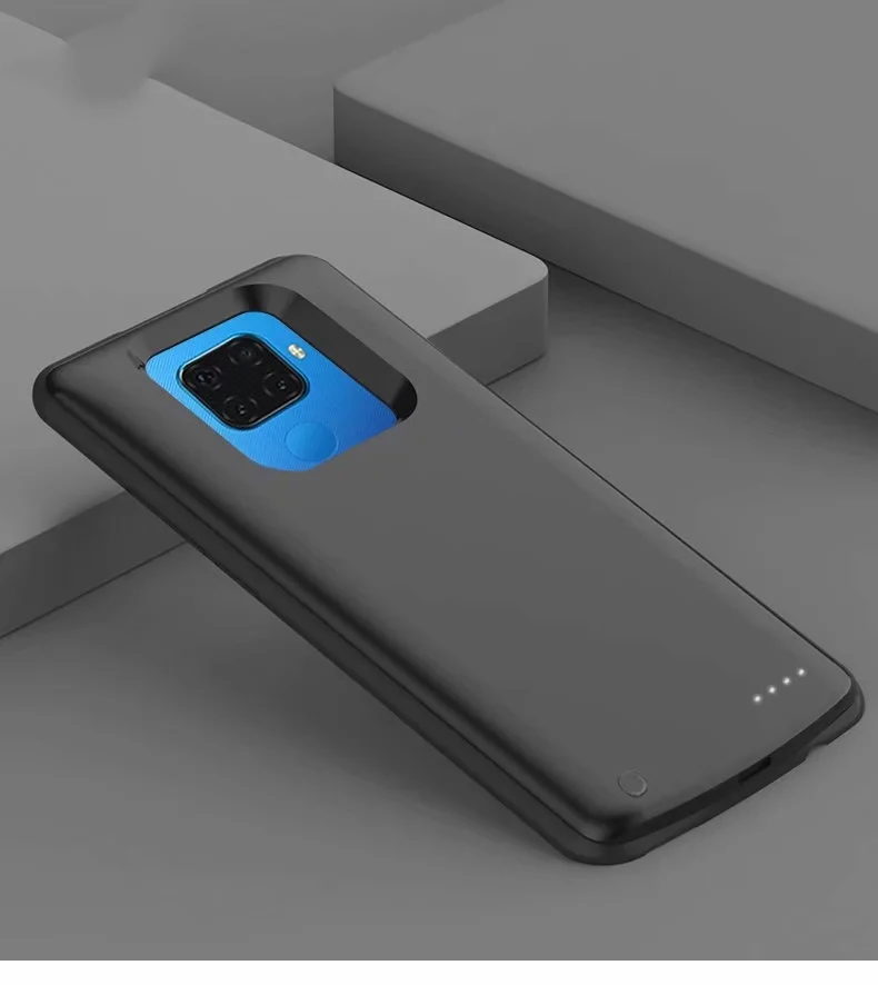 5000 мАч зарядное устройство чехол для huawei mate 30 Lite резервного копирования тонкий силиконовый ударопрочный внешний аккумулятор чехол для huawei Nova 5i Pro Чехол - Цвет: Черный