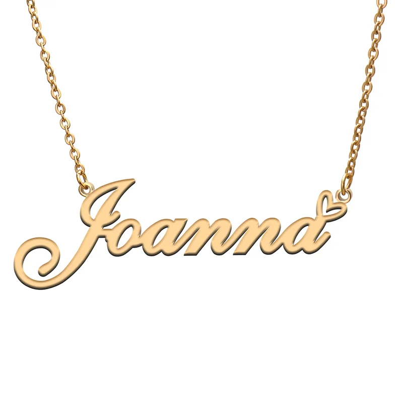 

Joanna Name Tag Necklace Personalized Pendant Jewelry Gifts for Mom Daughter Girl Friend Birthday Christmas Party Present