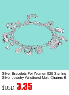 925 Sterling Silver Smooth Solid Bracelet Bangles For Women Men Charm Party Luxury Jewelry