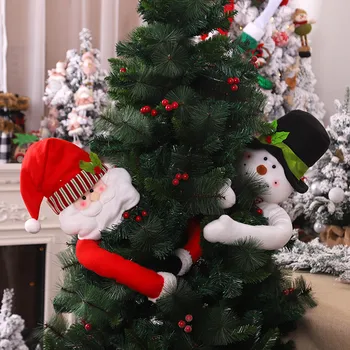 

Christmas Tree Topper Head Snowman Santa Claus Hanging Christmas Tree Ornament New Year Gift Christmas Party Decoration 2019