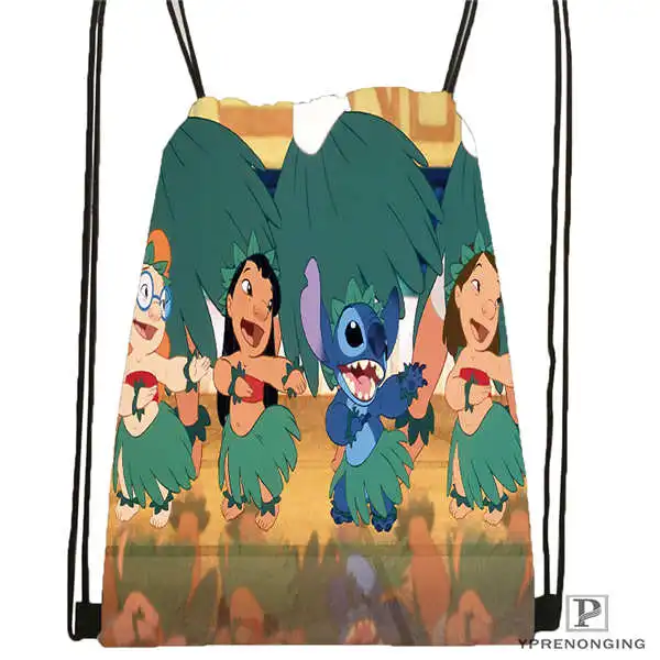 Drawstring Backpack Customilo-Stitch-walt походная сумка на шнурке для мужчин и женщин милый рюкзак дети ранец(черная спина) 31x40 см#20180611-03-139 - Цвет: Drawstring Backpack